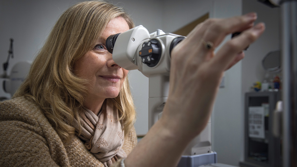 Female optometrist in an optical practice 